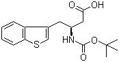 structure of CAS# 270063-45-1, Boc-(S)-3-Amino-4-(3-benzothienyl)butyric acid;(betaS)-beta-[[(tert-Butoxy)carbonyl]amino]benzo[b]thiophene-3-butanoic acid
