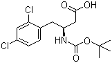 structure of CAS# 270063-48-4, Boc-(S)-3-Amino-4-(2,4-dichlorophenyl)butyric acid;(betaS)-2,4-Dichloro-beta-[[(tert-butoxy)carbonyl]amino]benzenebutanoic acid