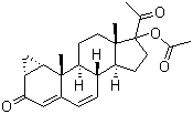 结构式 CAS# 2701-50-0, 乙酰环丙孕酮醋酸酯; 醋酸环丙孕酮乙酰物; 17-羟基-1a,2a-亚甲基孕-4,6-二烯-3,20-二酮醋酸酯