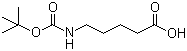 结构式 CAS# 27219-07-4, Boc-5-氨基戊酸; 5-(叔丁氧羰基氨基)戊酸
