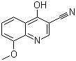 structure of CAS# 27374-82-9, 4-Hydroxy-8-methoxy-3-quinolinecarbonitrile