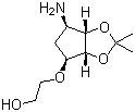 structure of CAS# 274693-55-9, 2-[[(3aR,4S,6R,6aS)-6-Aminotetrahydro-2,2-dimethyl-4H-cyclopenta-1,3-dioxol-4-yl]oxy]ethanol