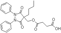 structure of CAS# 27470-51-5, Suxibuzone;4-Butyl-4-(hydroxymethyl)-1,2-diphenyl-3,5-pyrazolidinedione hydrogen succinate