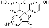 结构式 CAS# 27599-63-9, 5(6)-氨基荧光素