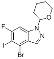 结构式 CAS# 2765413-94-1, 4-溴-6-氟-5-碘-1-四氢吡喃-2-基-吲唑