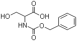 结构式 CAS# 2768-56-1, N-苄氧羰基-DL-丝氨酸