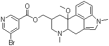 structure of CAS# 27848-84-6, Nicergoline;5-Bromonicotinic acid 10-methoxy-1,6-dimethylergoline-8-methyl ester