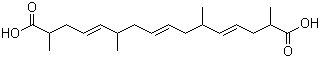 structure of CAS# 27876-94-4, Crocetin;Saffron; 8,8'-Diapocarotenedioic acid