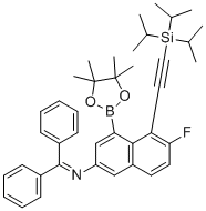 结构式 CAS# 2816821-08-4, N-(二苯基亚甲基)-6-氟-4-(4,4,5,5-四甲基-1,3,2-二氧杂硼杂环戊烷-2-基)-5-((三异丙基硅基)乙炔基)萘-2-胺