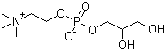 structure of CAS# 28319-77-9, Choline glycerophosphate;2,3-Dihydroxypropyl 2-trimethylazaniumylethyl phosphate; 2-(((2,3-Dihydroxypropoxy)hydroxyphosphinyl)oxy)-N,N,N-trimethylethanaminium inner salt; L-alpha-Glycerylphosphorylcholine