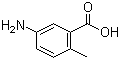 结构式 CAS# 2840-04-2, 5-氨基-2-甲基苯甲酸; 2-甲基-5-氨基苯甲酸