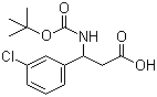 结构式 CAS# 284493-67-0, N-叔丁氧羰基-3-氨基-3-(3'-氯苯基)丙酸