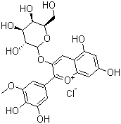 结构式 CAS# 28500-02-9, 氯化矮牵牛素半乳糖苷