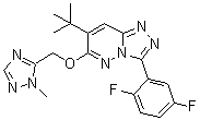 structure of CAS# 286456-42-6, 3-(2,5-Difluorophenyl)-7-(1,1-dimethylethyl)-6-[(1-methyl-1H-1,2,4-triazol-5-yl)methoxy]-1,2,4-triazolo[4,3-b]pyridazine;L 838417