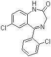 structure of CAS# 2894-67-9, Delorazepam;5-(2-Chlorophenyl)-7-chloro-1,4-benzodiazepin-2-one