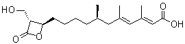 structure of CAS# 29066-42-0, Hymeglusin;(+)-F-(244); Antibiotic 1233A; Antibiotic F 244; F 244; (2E,4E,7R)-11-[(2R,3R)-3-(Hydroxymethyl)-4-oxo-2-oxetanyl]-3,5,7-trimethyl-2,4-undecadienoic acid