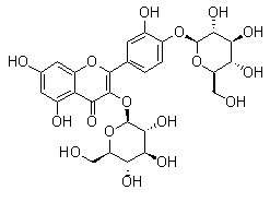 结构式 CAS# 29125-80-2, 槲皮素 3,4'-二葡糖甙