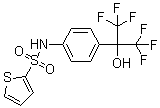 结构式 CAS# 293753-05-6, N-[4-[2,2,2-三氟-1-羟基-1-(三氟甲基)乙基]苯基]-2-噻吩磺酰胺