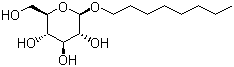 结构式 CAS# 29836-26-8, 辛基-beta-D-吡喃葡萄糖苷