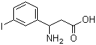 结构式 CAS# 299169-95-2, 3-氨基-3-(3-碘苯基)丙酸
