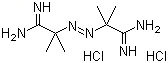 structure of CAS# 2997-92-4, 2,2'-Azobis(2-methylpropionamidine) dihydrochloride;2,2'-Azobis(2-amidinopropane) dihydrochloride; 2,2'-Azobis(isobutyramidine) dihydrochloride; AAPH