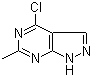 结构式 CAS# 30129-53-4, 4-氯-6-甲基-1H-吡唑并[3,4-d]嘧啶
