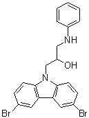 结构式 CAS# 301353-96-8, 3,6-二溴-alpha-[(苯基氨基)甲基]-9H-咔唑-9-乙醇