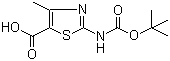 结构式 CAS# 302963-94-6, N-叔丁氧羰基-2-氨基-4-甲基噻唑-5-甲酸