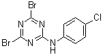 2,4-二溴-6-(对氯苯胺基)均三嗪分子结构 (CAS 30357-83-6)