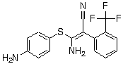 结构式 CAS# 305350-87-2, SL 327; alpha-[氨基[(4-氨基苯基)硫代]亚甲基]-2-(三氟甲基)苯乙腈
