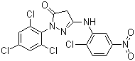 结构式 CAS# 30707-68-7, 1-(2',4',6'-三氯苯基)-3-(2'-氯-5'-硝基苯胺基)-5-吡唑酮