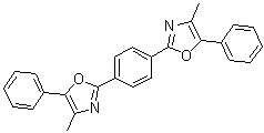 structure of CAS# 3073-87-8, 1,4-Bis[2-(4-methyl-5-phenyloxazolyl)]benzene;DMPOPOP; Dimethyl-POPOP; p-Bis(2-(4-methyl-5-phenyloxazolyl))benzene
