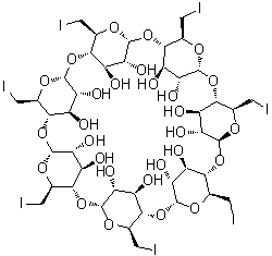 结构式 CAS# 30754-23-5, 七(6-碘-6-脱氧)-beta-环糊精