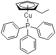 structure of CAS# 308847-89-4, (Ethylcyclopentadienyl)(triphenylphosphine)copper