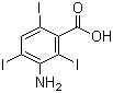 结构式 CAS# 3119-15-1, 3-氨基-2,4,6-三碘苯甲酸