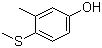 结构式 CAS# 3120-74-9, 3-甲基-4-甲硫基苯酚; 对甲硫基间甲苯酚