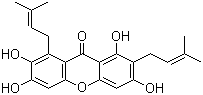 structure of CAS# 31271-07-5, gamma-Mangostin;1,3,6,7-Tetrahydroxy-2,8-bis(3-methyl-2-butenyl)-9H-xanthen-9-one