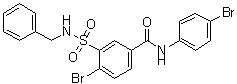 结构式 CAS# 312756-74-4, 4-溴-N-(4-溴苯基)-3-[[(苯基甲基)氨基]磺酰基]苯甲酰胺