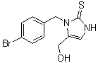 1-[(4-Bromophenyl)methyl]-1,3-dihydro-5-(hydroxymethyl)-2H-imidazole-2-thione molecular structure (CAS 312936-77-9)