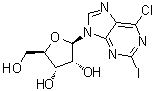 6-氯-2-碘-9-beta-D-呋喃核糖基-9H-嘌呤分子结构 (CAS 313477-85-9)