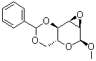 结构式 CAS# 3150-15-0, 甲基 2,3-脱水-4,6-O-亚苄基-alpha-D-吡喃阿洛糖苷
