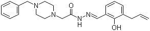 structure of CAS# 315183-21-2, PAC 1;4-(Phenylmethyl)-1-piperazineacetic acid 2-[[2-hydroxy-3-(2-propen-1-yl)phenyl]methylene]hydrazide