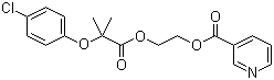 结构式 CAS# 31637-97-5, 依托贝特; 2-(4-氯苯氧基)-2-甲基丙酸 2-(烟酰氧)乙基酯