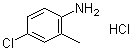 结构式 CAS# 3165-93-3, 4-氯-2-甲基苯胺盐酸盐