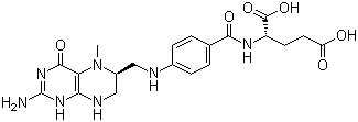 结构式 CAS# 31690-09-2, L-5-甲基四氢叶酸
