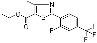 structure of CAS# 317319-35-0, Ethyl 2-[2-fluoro-4-(trifluoromethyl)phenyl]-4-methyl-5-thiazolecarboxylate;2-[2-Fluoro-4-(trifluoromethyl)phenyl]-4-methyl-5-thiazolecarboxylic acid ethyl ester
