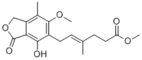 structure of CAS# 31858-66-9, Methyl mycophenolate;methyl (E)-6-(4-hydroxy-6-methoxy-7-methyl-3-oxo-1H-2-benzofuran-5-yl)-4-methylhex-4-enoate