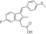 structure of CAS# 32004-67-4, Sulindac sulfide;5-Fluoro-2-methyl-1-(4-methylthiobenzylidene)inden-3-ylacetic acid