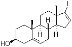 structure of CAS# 32138-69-5, 17-Iodoandrosta-5,16-dien-3beta-ol;(3S,8R,9S,10R,13S,14S)-17-iodo-10,13-dimethyl-2,3,4,7,8,9,11,12,14,15-decahydro-1H-cyclopenta[a]phenanthren-3-ol
