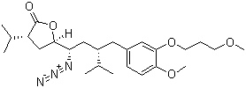 structure of CAS# 324763-46-4, 5(S)-[1(S)-Azido-3(S)-[4-methoxy-3-(3-methoxypropoxy)benzyl]-4-methylpentyl]-3(S)-isopropyldihydrofuran-2-one